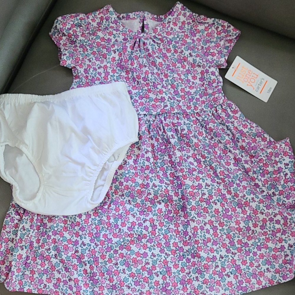 Baby girl purple/pink flower dress